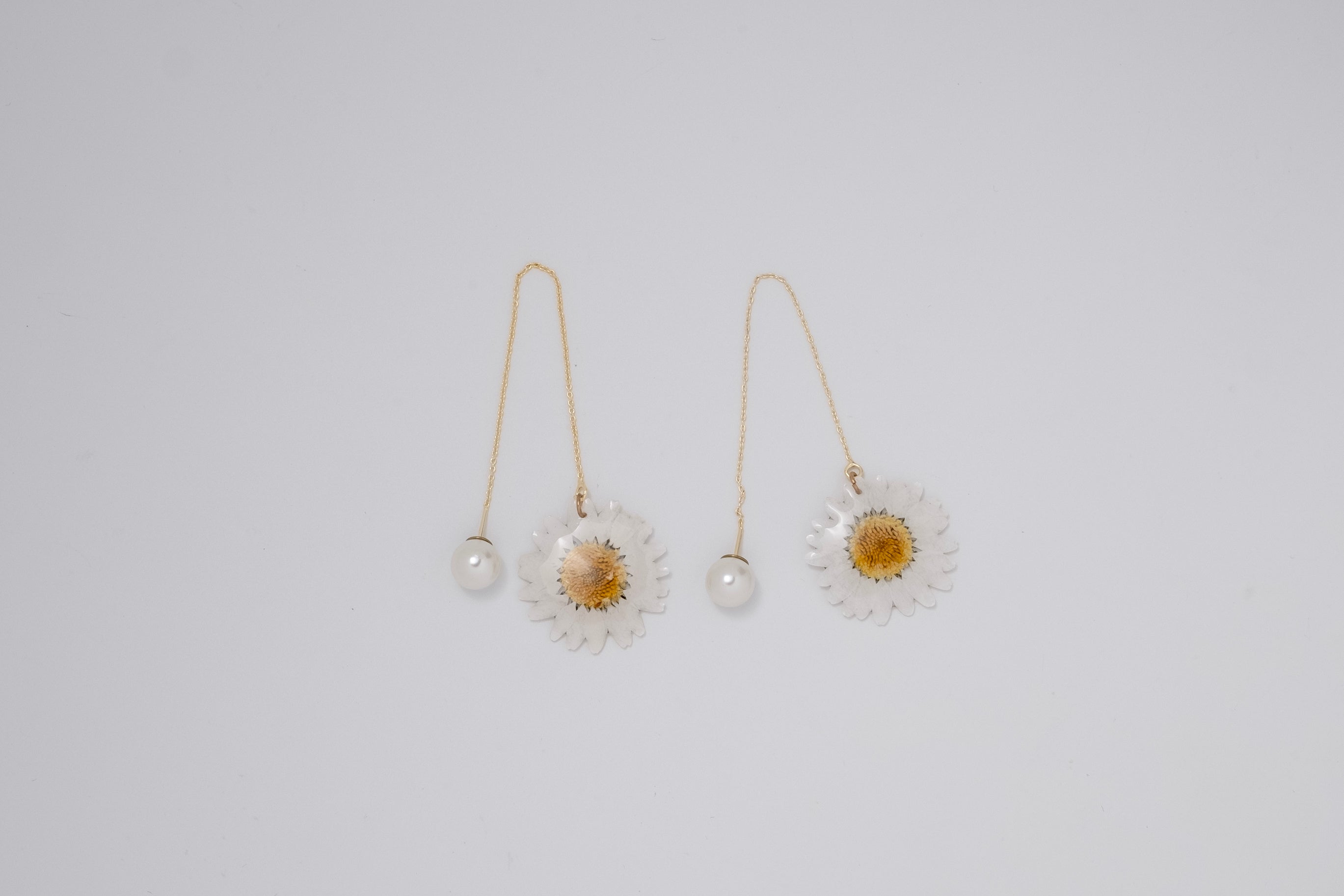 Daisy Dreams: Pearl and Floral Drop Earrings