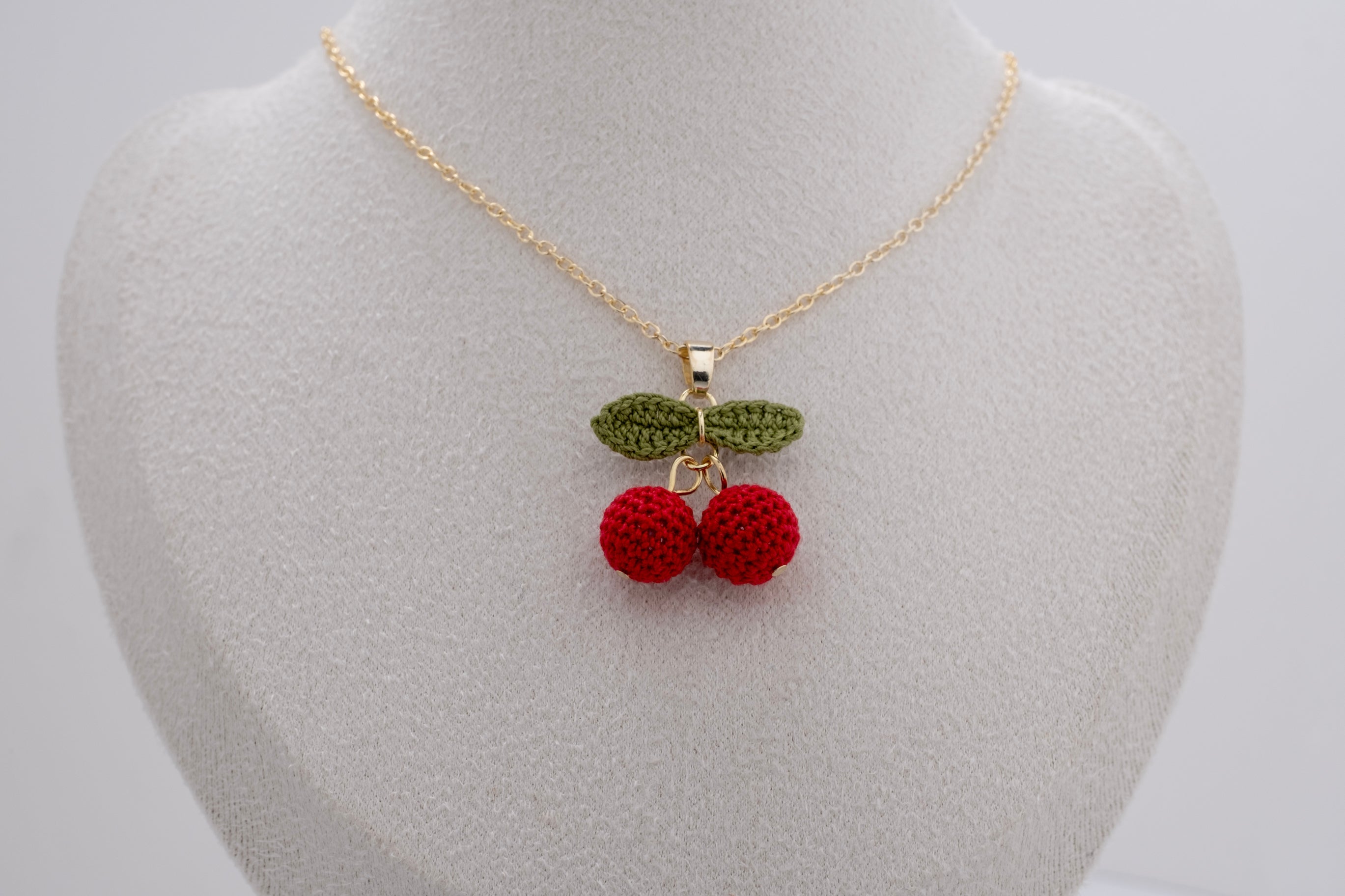 Cherry Micro Crochet Necklace