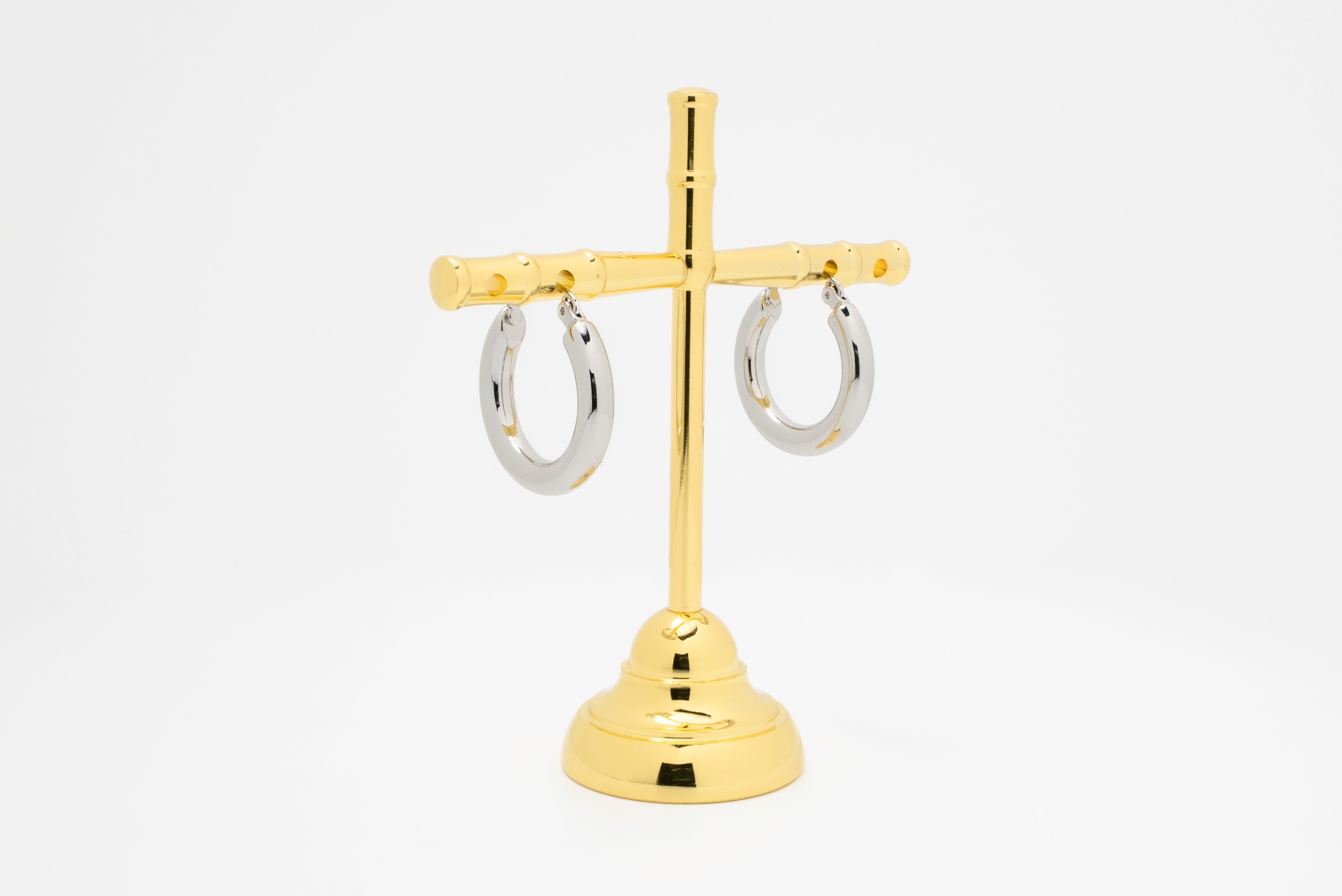 Lunar Loop:  Polished Silver Hoop Earrings