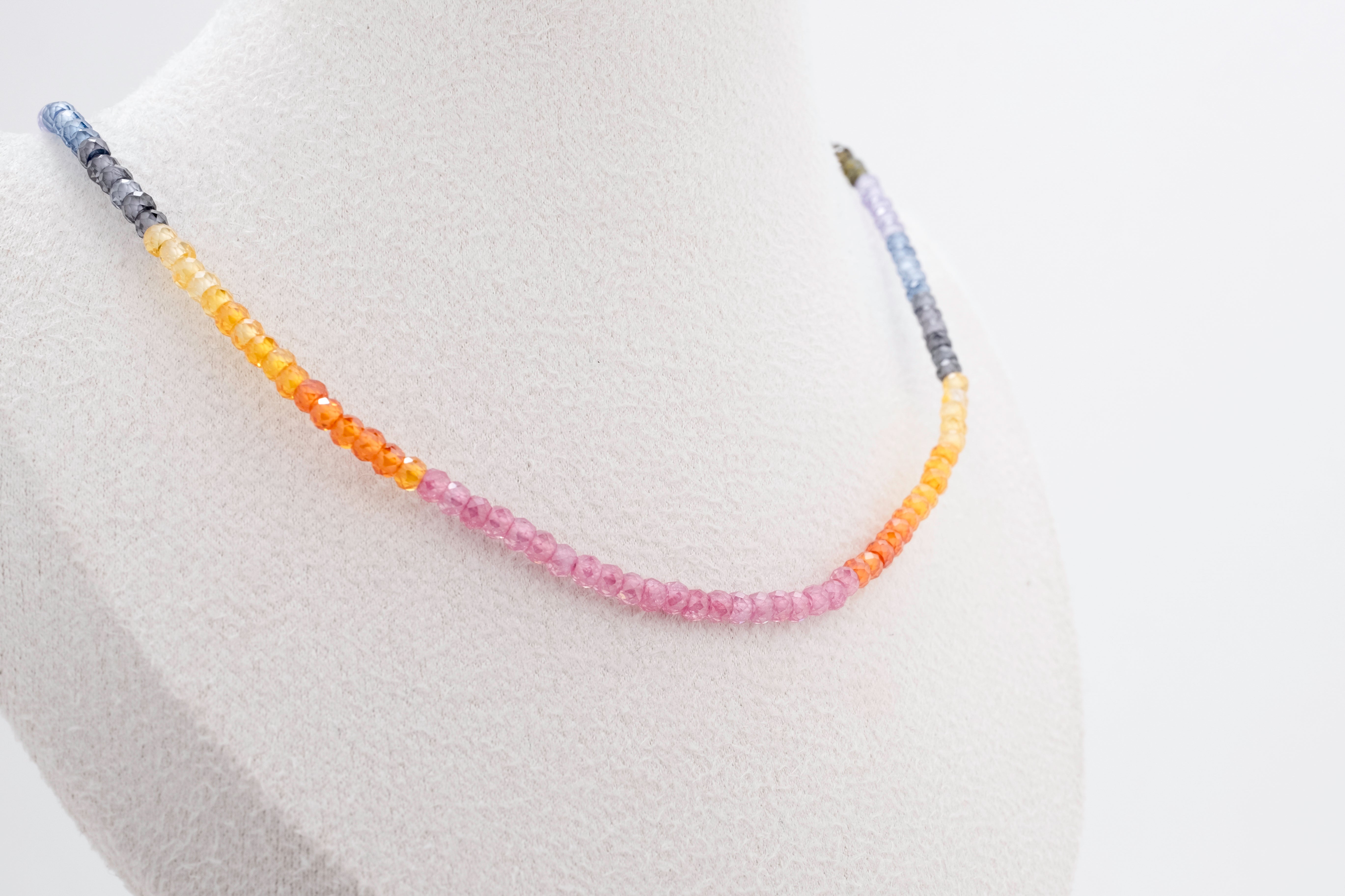 Rainbow Set – Rainbow Beaded Necklace & Bracelet Duo