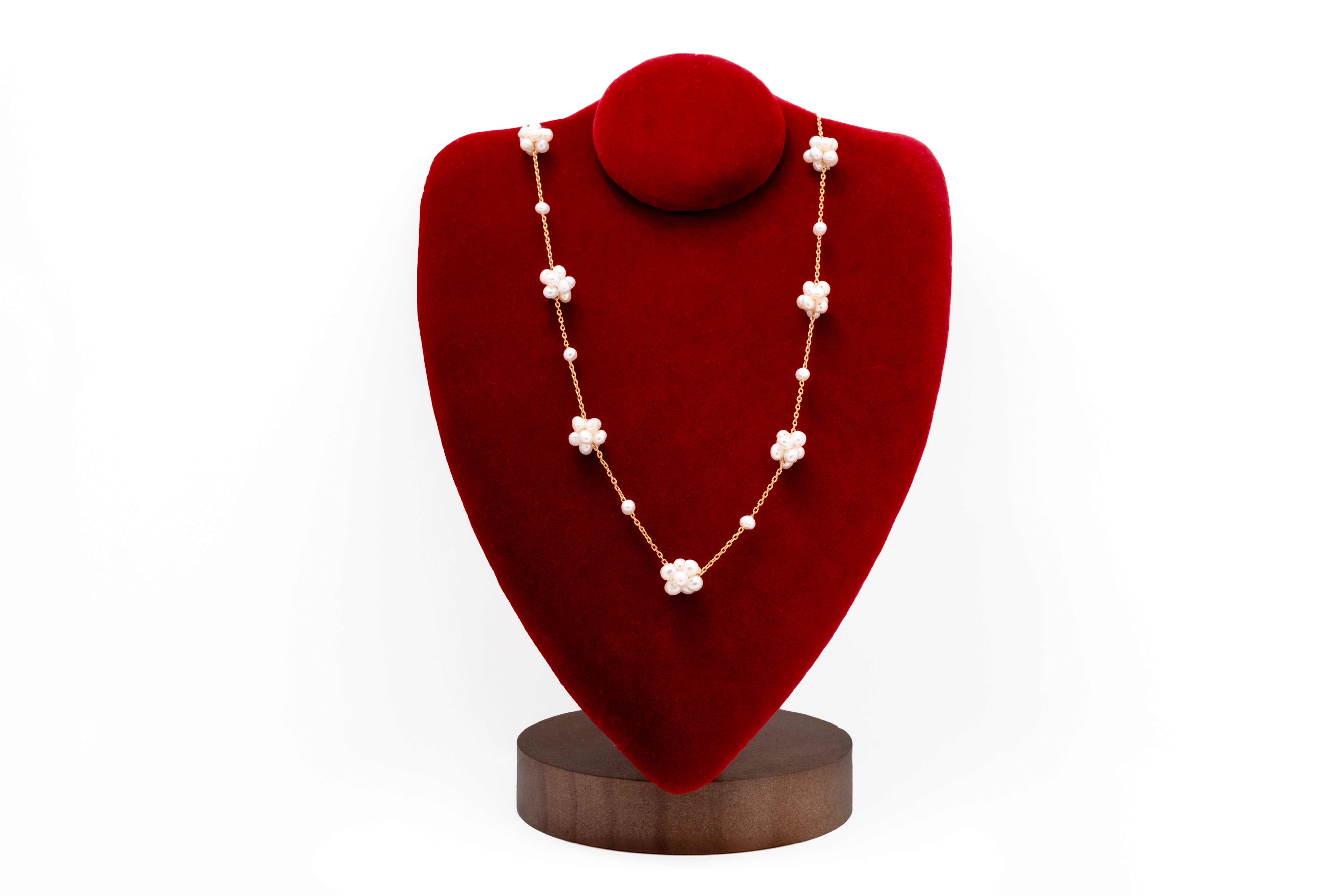 Pearl Blossom: Freshwater Pearl Cluster Necklace