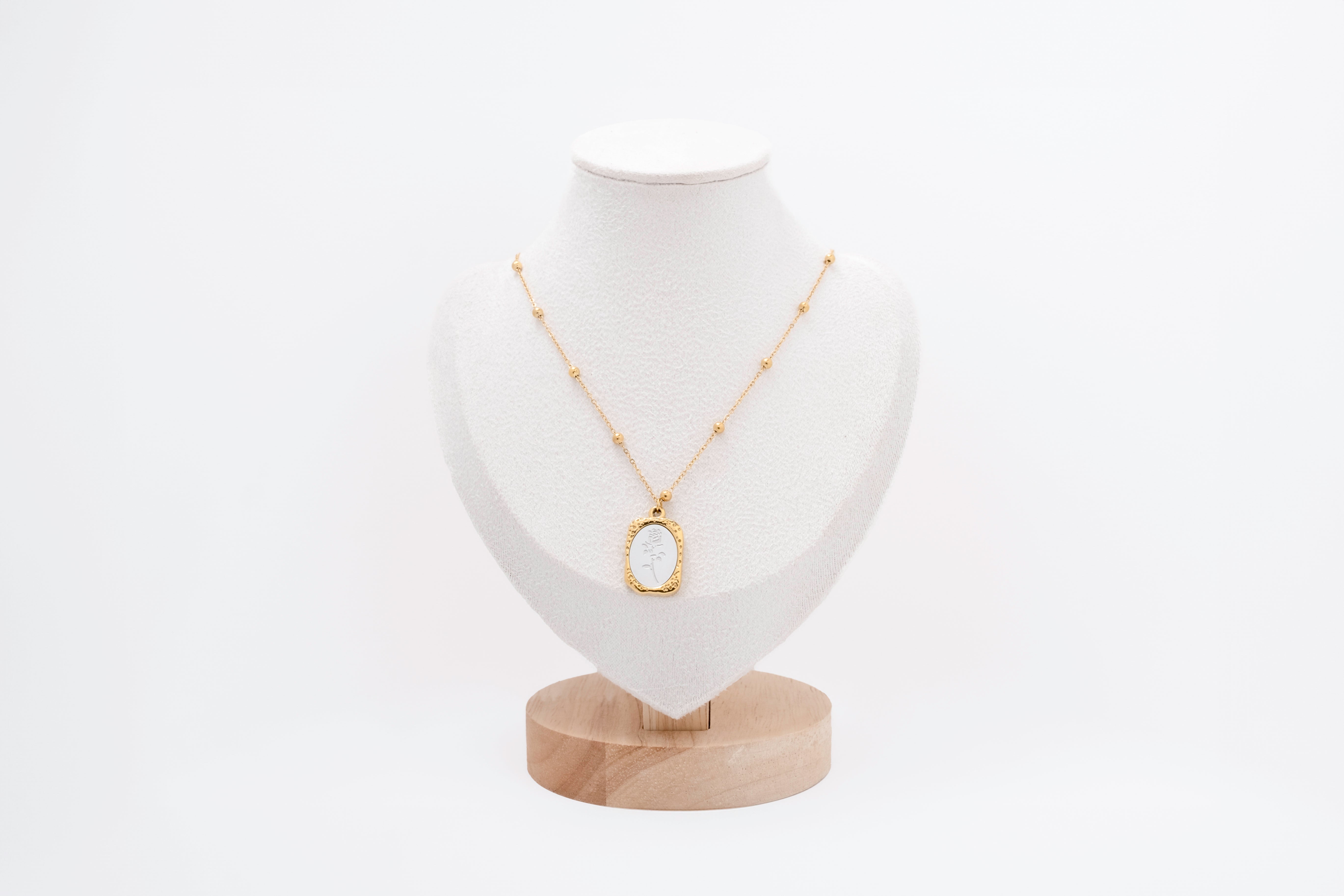 Enchanted Bloom: Gold Mirror Rose Pendant Necklace