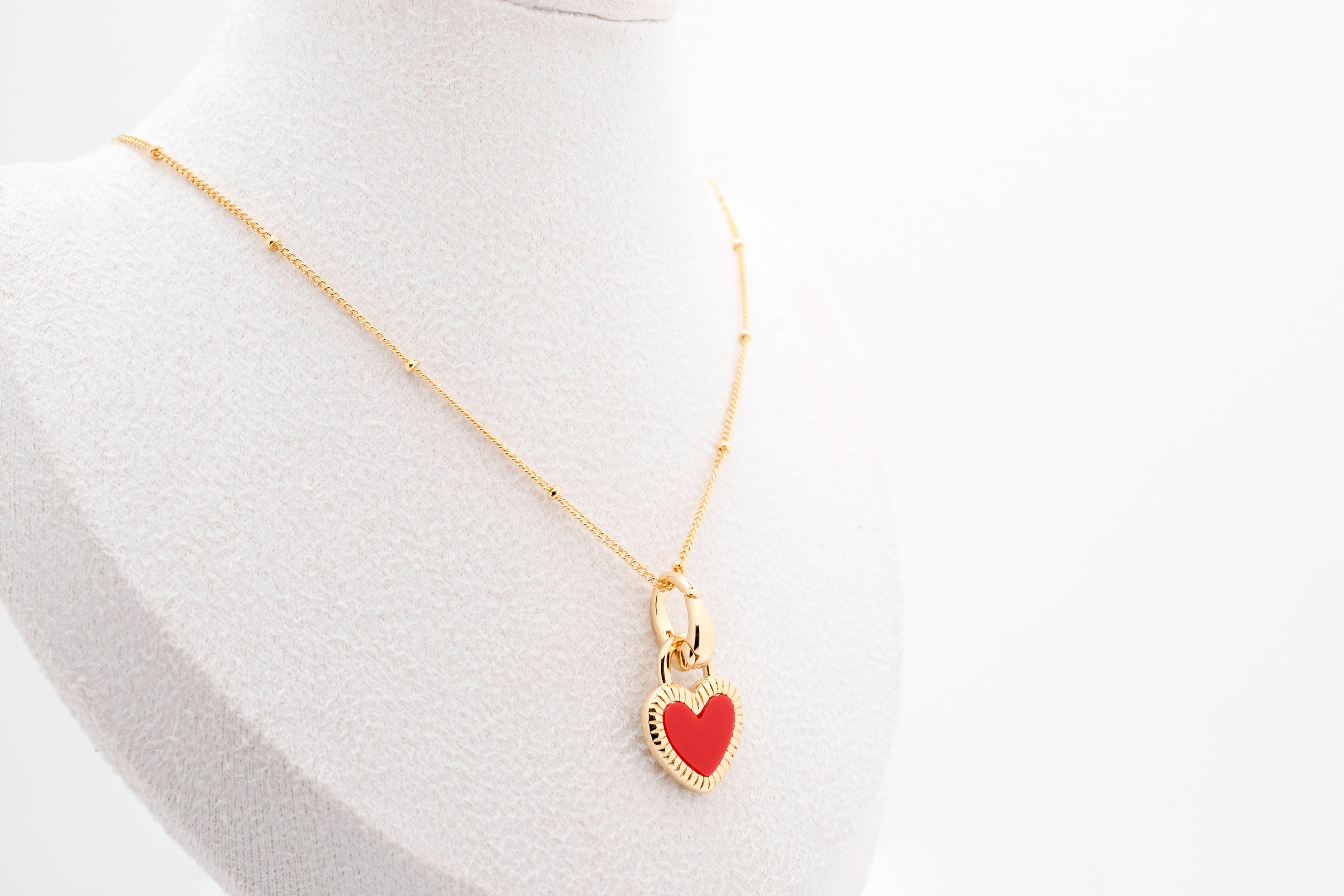 Love Lock: Gold Heart Charm Necklace