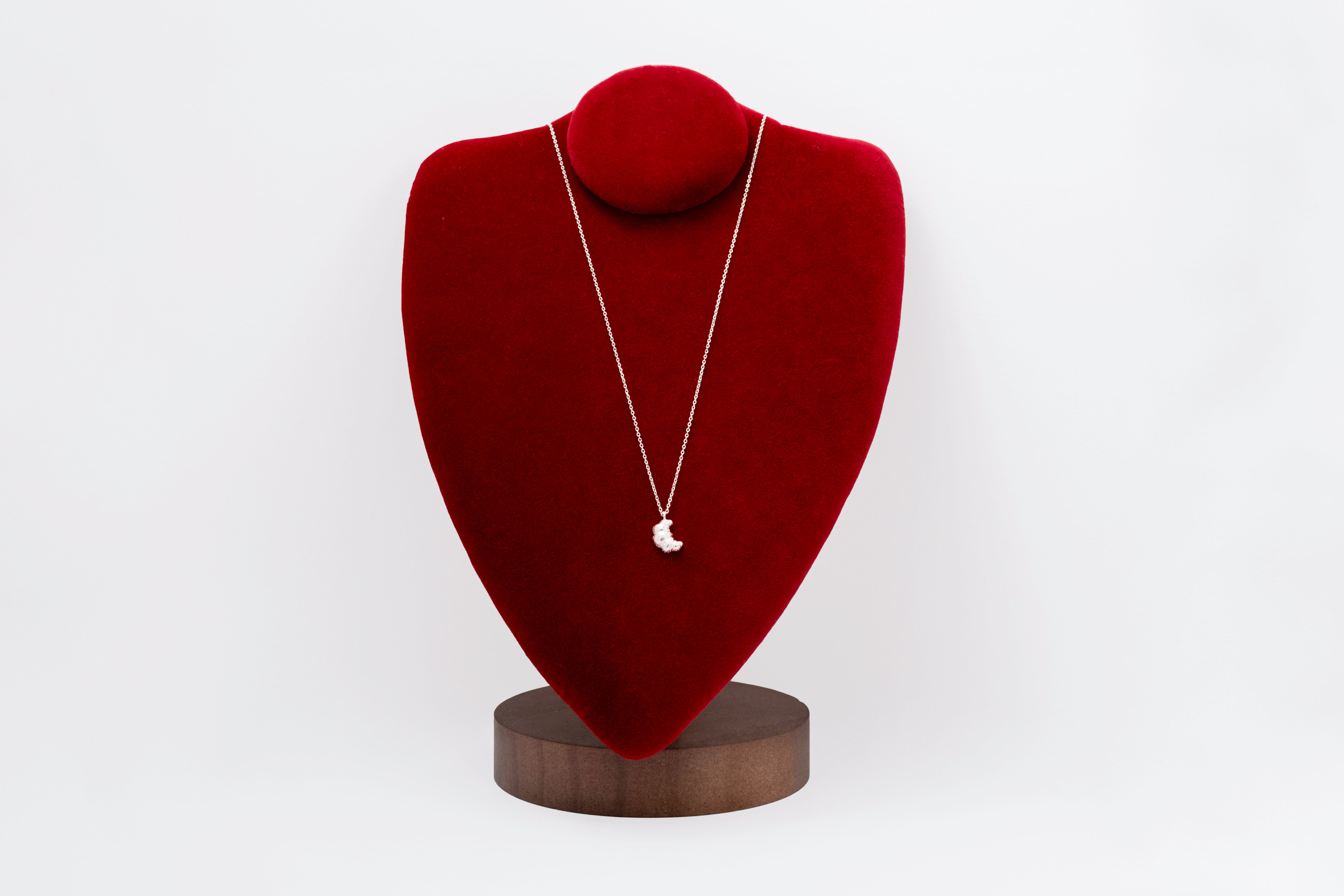 Flake & Gleam: Croissant-Inspired Necklace in Silver