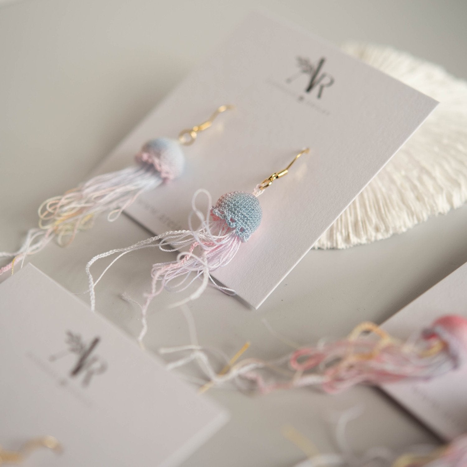 Micro Crochet Jellyfish Earrings