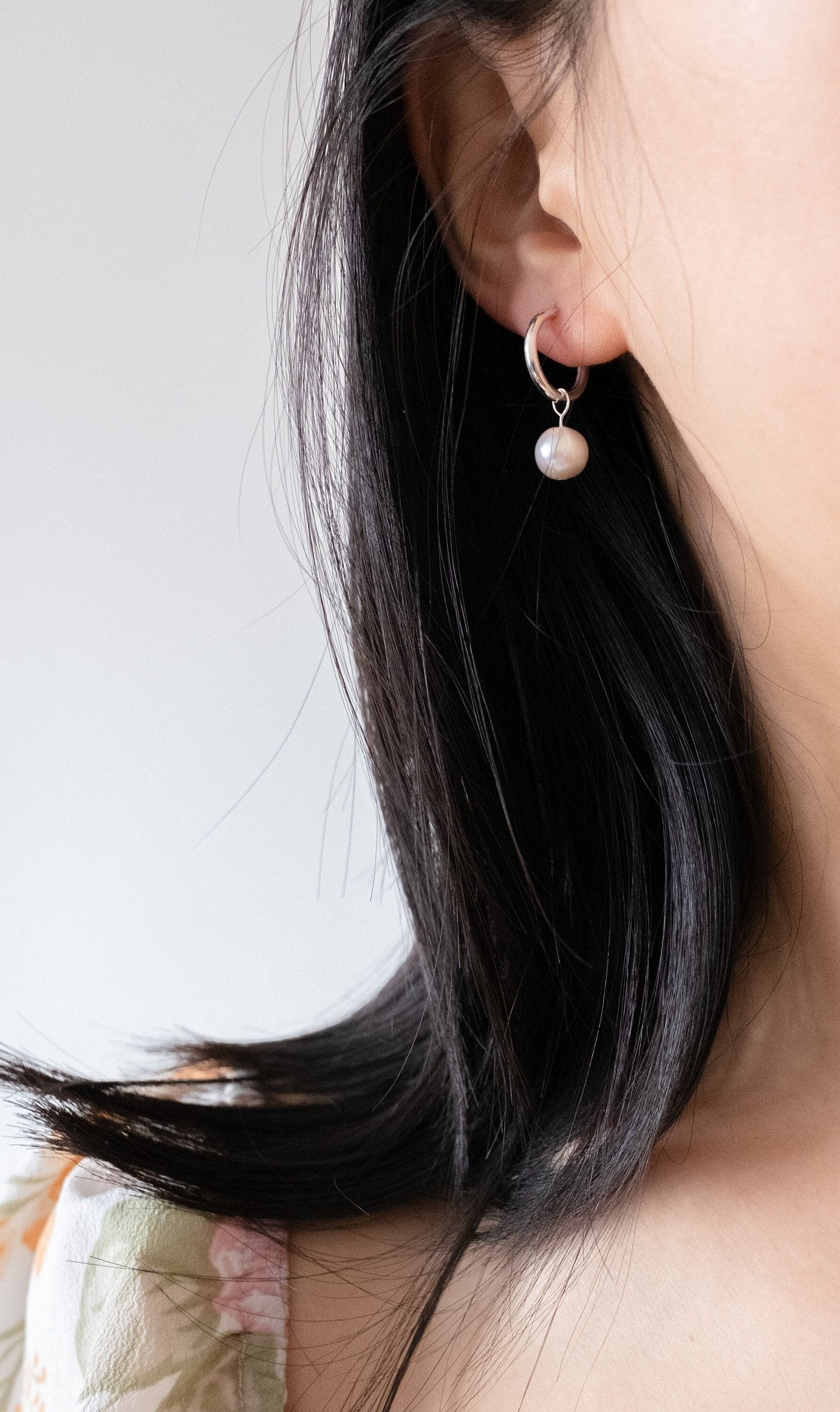 Circle' Freshwater Pearl Earrings